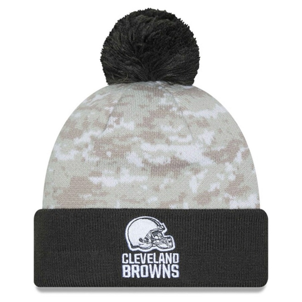 NFL New Era Cleveland Browns 2024 Salute To Service Digital Camo Cuffed Knit Hat